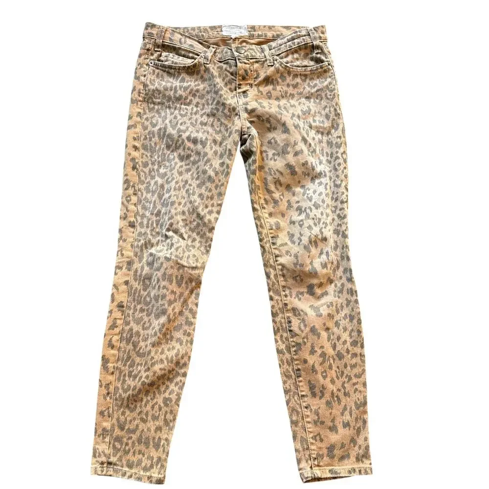 Current/Elliott The Stiletto Leopard Print Skinny Jeans Size 29 Animal Print
